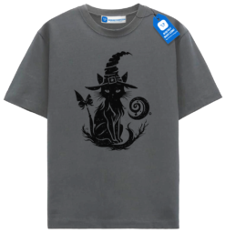 Witch Hat Black Cat T Shirt, Magical Halloween Cat Lover Tee