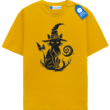 Witch Hat Black Cat T Shirt, Magical Halloween Cat Lover Tee