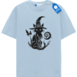 Witch Hat Black Cat T Shirt, Magical Halloween Cat Lover Tee
