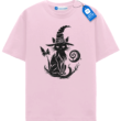 Witch Hat Black Cat T Shirt, Magical Halloween Cat Lover Tee
