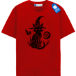 Witch Hat Black Cat T Shirt, Magical Halloween Cat Lover Tee