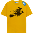 Witch On Broom With Cat T Shirt, Vintage Halloween Tee