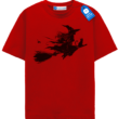 Witch On Broom With Cat T Shirt, Vintage Halloween Tee