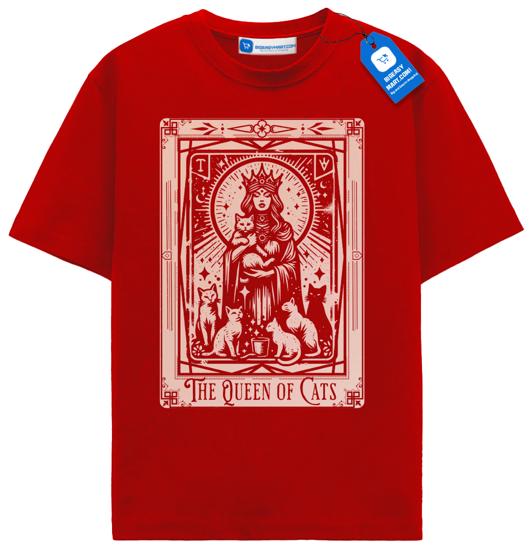 Witchy Tarot Cat Tee, Vintage Occult Graphic