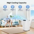 Fosawd 14000 BTU Portable Air Conditioner Cools up to 700 Sq. ft, 3-in-1 AC, Dehumidifier, Fan