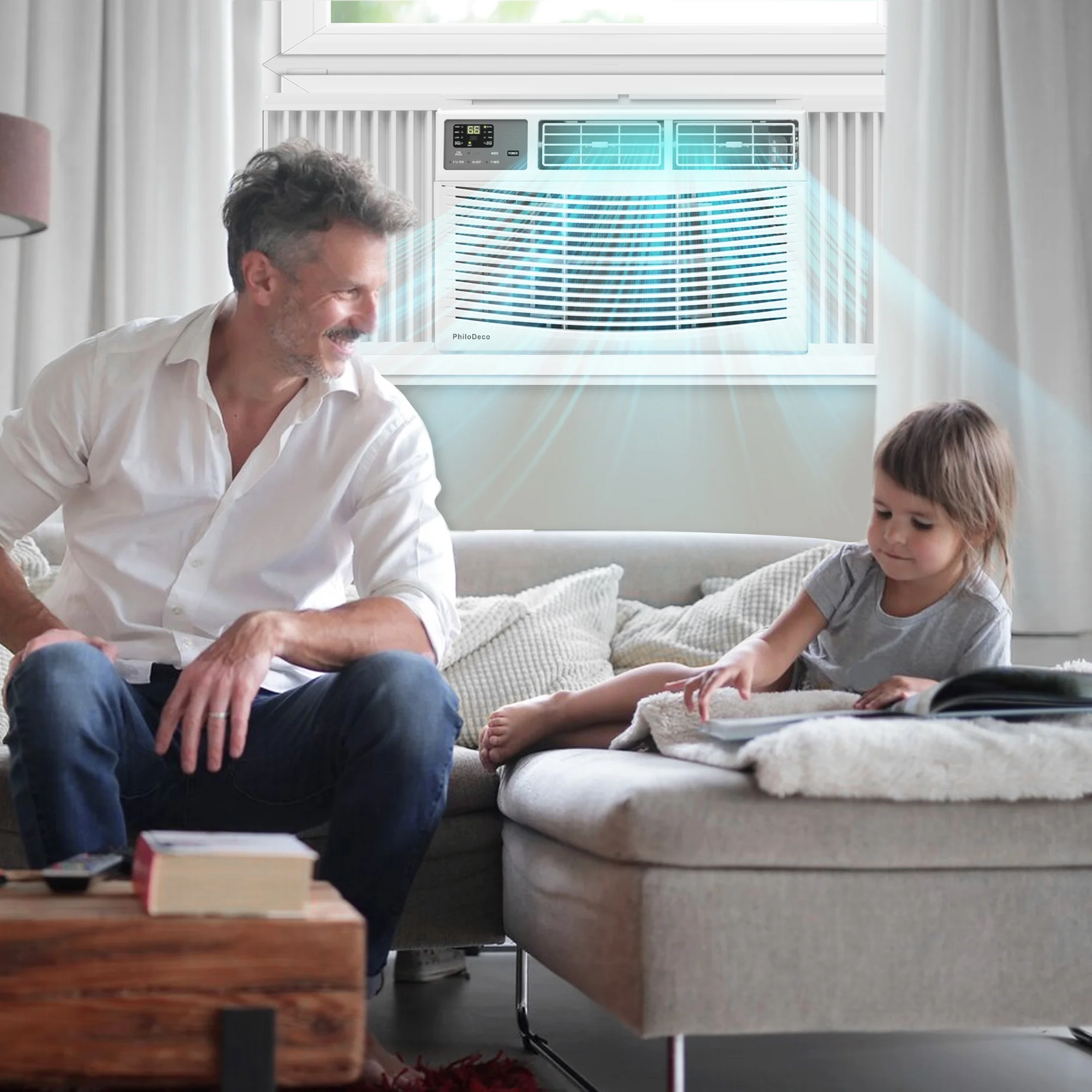 PhiloDeco 8000 BTU Window Air Conditioner 350 Sq. ft. Intelligent, LED Display Screen, with Remote Control PhiloDeco 8000 BTU Window Air Conditioner 350 Sq. ft. Intelligent, LED Display Screen, with Remote Control - Image 7