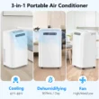 Fosawd 14000 BTU Portable Air Conditioner Cools up to 700 Sq. ft, 3-in-1 AC, Dehumidifier, Fan