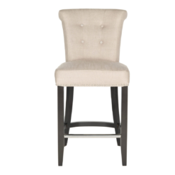 Safavieh Biscuit Beige 25.7-in H Counter height Upholstered Wood Bar Stool
