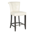 Safavieh Flat Cream/Espresso 25.7-in H Counter height Upholstered Rattan Bar Stool