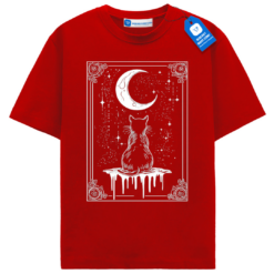 Moonwatcher Cat T Shirt, Witchy Black Cat Lover Tee