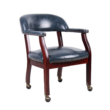 Boss Office Products Blue Traditional Ergonomic Upholstered Bankers Chair