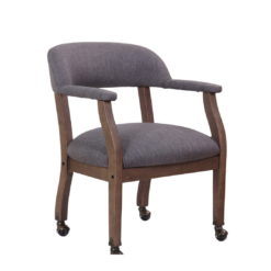 Boss Office Products Slate Grey Traditional Ergonomic Upholstered Bankers Chair