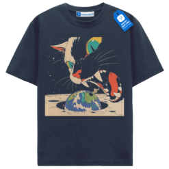 Cosmic Cat T Shirt, Space Cat Planet Snack Tee, Funny Galaxy Cat Graphic Shirt, Unique Cat Lover Gift