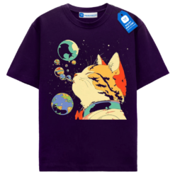 Astronaut Kitty Space Bubbles, Graphic Cat Lover T Shirt