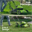 Greenworks 24-volt, 19-in Push Battery Walk Mower with (2) 4 Ah Batteries & Charger Included