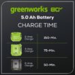 Greenworks 80 -Volt, 5 Ah 1 -Pack Lithium Ion (Li-ion) Battery