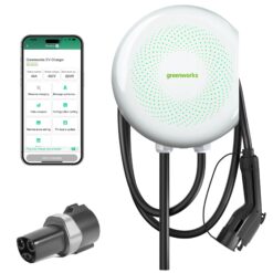 Greenworks Level 2 NEMA 14-50r Hardwired EV Electric Vehicle Charging Station-up to 48 Amps/ 240-Volts with 20-ft Cable