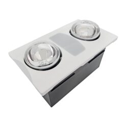 Aero Pure 2 Bulb Bathroom Heater Fans 1-Sone 80-CFM White Decorative Lighted Bathroom Fan and Heater