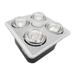 Aero Pure 4 Bulb Bathroom Heater 1.2-Sone 90-CFM White Decorative Lighted Bathroom Fan and Heater