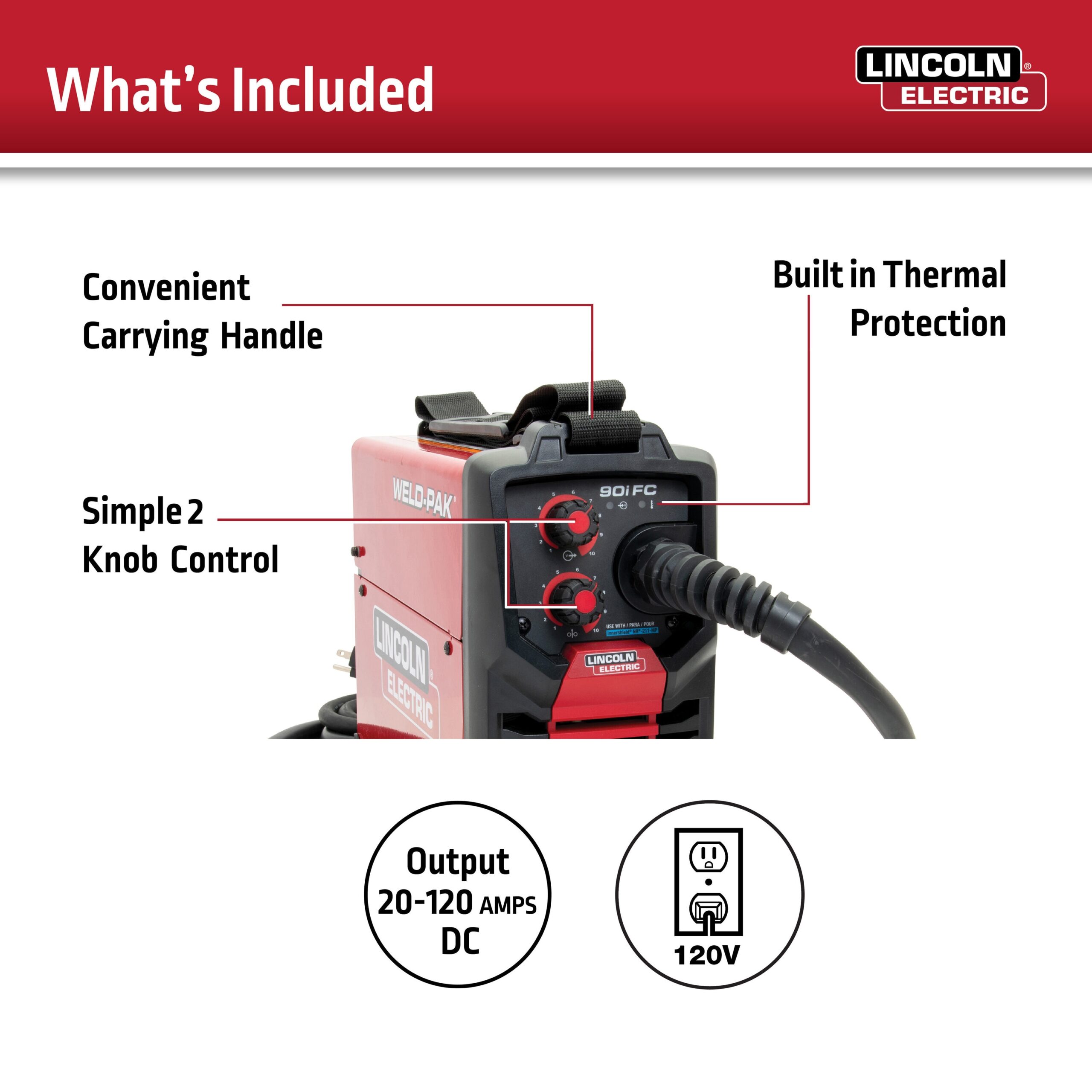 Lincoln Electric WELD-PAK 120 -Volt 120 -Amp Flux-cored Wire Feed Welder Lincoln Electric WELD-PAK 120 -Volt 120 -Amp Flux-cored Wire Feed Welder
