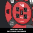 CRAFTSMAN Heavy Duty Retractable Extension Cord, 75 Ft with 4 Outlets- 14AWG SJTW Cable- Outdoor Power Cord Reel