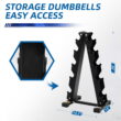 BalanceFrom 150LB Coated Hex Dumbbell Weight Set and A-Frame Storage Rack, 5-25 lbs Pairs