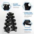 BalanceFrom 150LB Coated Hex Dumbbell Weight Set and A-Frame Storage Rack, 5-25 lbs Pairs