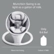 Munchkin Bluetooth Enabled Infant Baby Swing,5 Ranges of Motion, White, Unisex
