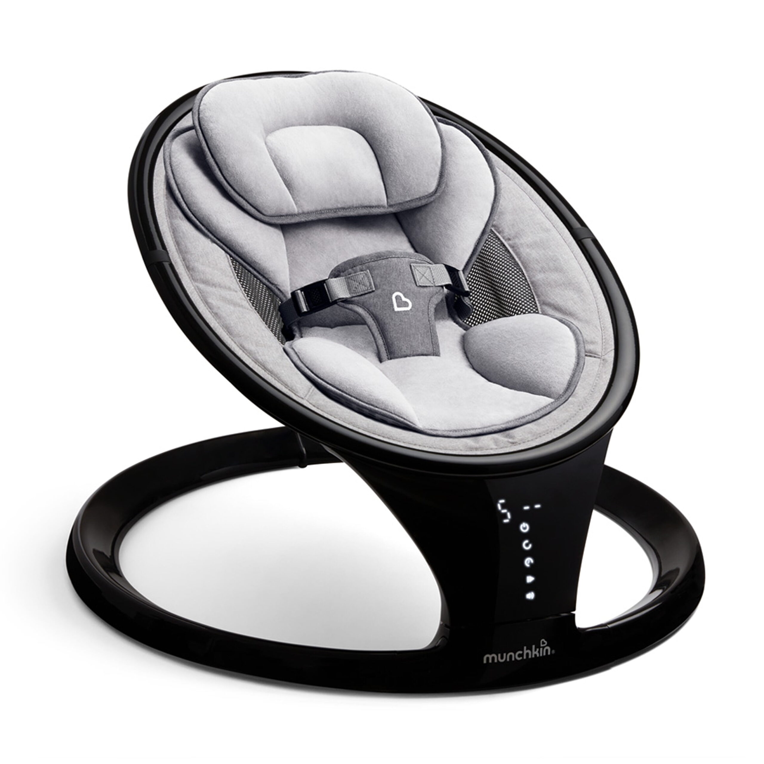 Munchkin Bluetooth Enabled Infant Baby Swing, 5 Ranges of Motion, Black, Unisex