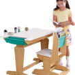 KidKraft Grow Together Pocket Adjustable Wooden Desk and Chair, Natural