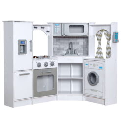 KidKraft Ultimate Corner Play Kitchen with Lights & Sounds - White with 1 Piece Accessory Play Set