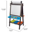 KidKraft Wooden Storage Easel with Dry Erase, Chalkboard Surfaces, Children's Art Furniture - Espresso