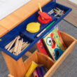 KidKraft Wooden Art Table with Drying Rack & Storage Bins, Natural