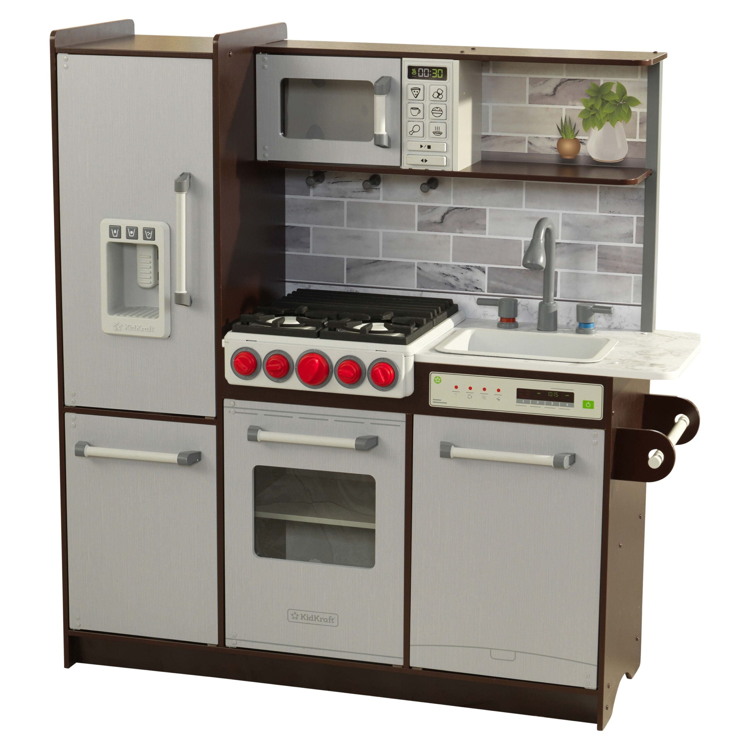 KidKraft Uptown Elite Espresso Play Kitchen with EZ Kraft Assembly