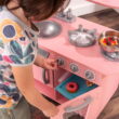 KidKraft Pink Vintage Wooden Play Kitchen with Pretend Ice Maker and Play Phone