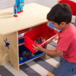 KidKraft Wooden Star Table & Chair Set with 4 Bins, Red, Blue & Natural