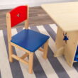KidKraft Wooden Star Table & Chair Set with 4 Bins, Red, Blue & Natural