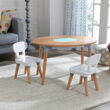 KidKraft Toddler Mid-Century Activity Table and 2 Chair Set, Gray