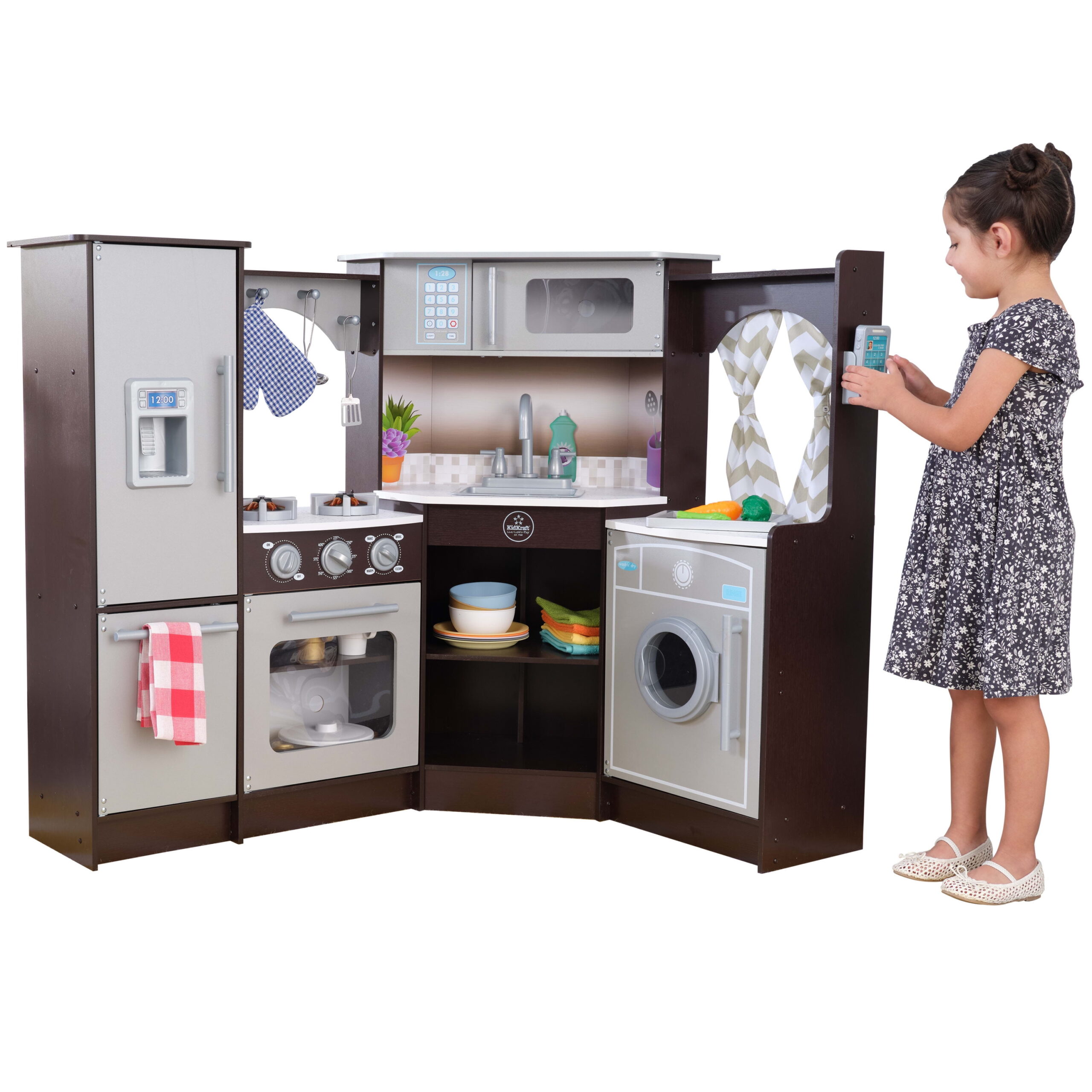 KidKraft Ultimate Corner Play Kitchen with Lights & Sounds - Espresso