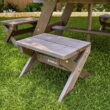 KidKraft Wooden Octagon Table, Stools & Umbrella Set, Kids’ Outdoor Furniture, Brown Bear & Beige