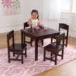KidKraft Wooden Farmhouse Table & 4 Chair Set, Espresso