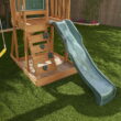KidKraft Ainsley Wooden Outdoor Swing Set with Slide and Rock Wall