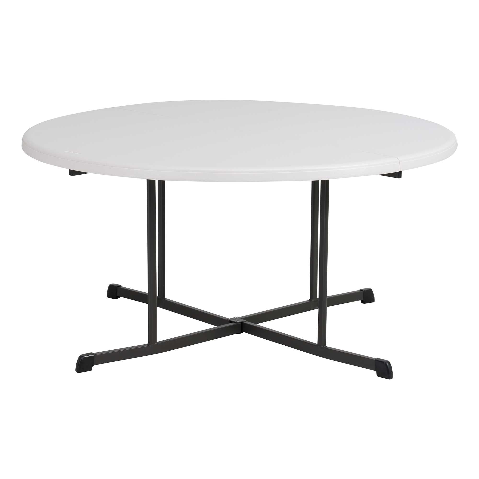 Lifetime 60" Centerfold Indoor/Outdoor Commercial Grade Folding Round Table, Almond 1 Piece 1 Count (80806)