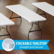 Lifetime 8 ft. Nesting Rectangle Folding Table, Indoor/Outdoor Commercial Grade, White (280299)