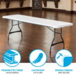 Lifetime 8 ft. Nesting Rectangle Folding Table, Indoor/Outdoor Commercial Grade, White (280299)