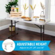 Lifetime Commercial Nesting 72 in Indoor/Outdoor Adjustable Height Folding Rectangle Table Almond 1 Piece 1 Count