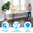 Lifetime Commercial Nesting 72 in Indoor/Outdoor Adjustable Height Folding Rectangle Table Almond 1 Piece 1 Count