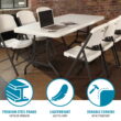 Lifetime 6' Commercial Grade High-Quality Folding Table, White