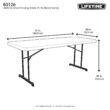 Lifetime 6 Foot Rectangle Folding Table, Indoor/Outdoor Professional, Putty (80126)