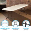 Lifetime 8' Commercial Grade High-Quality Folding Table, Almond (22984)